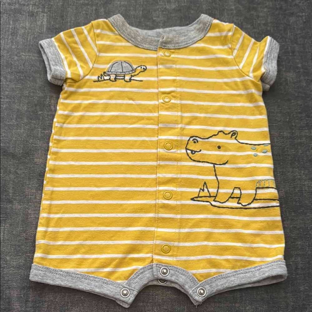 Yellow Striped Kids One Piece